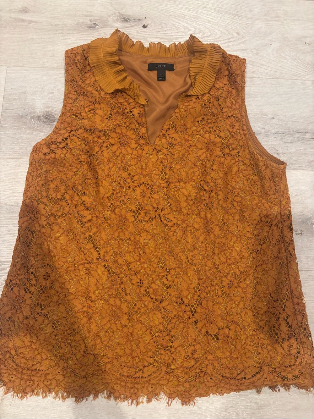 J. Crew Women's Lace Shell Top in Rust